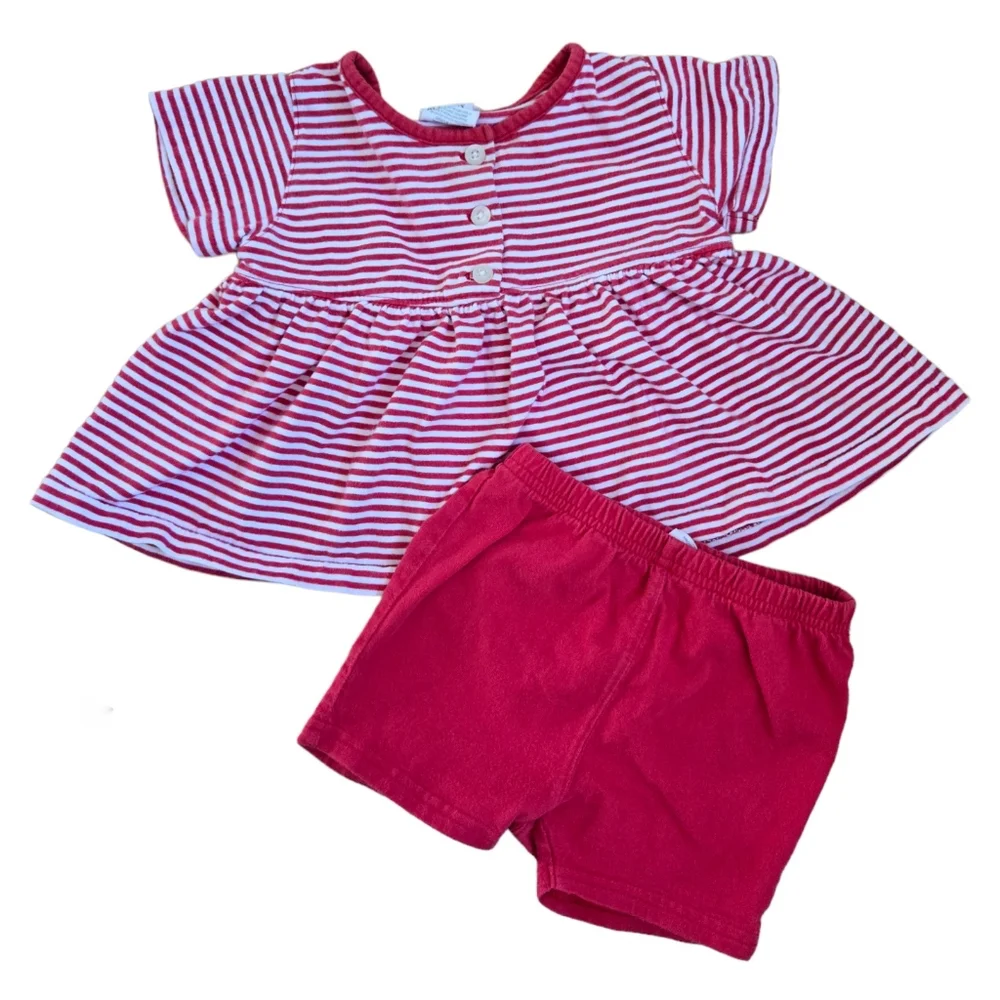Vintage Y2K Old Navy red and white 2-piece summer set